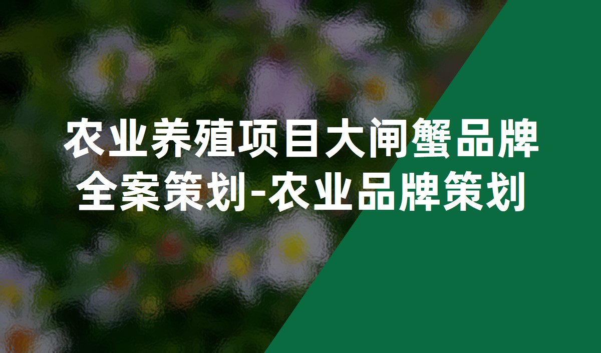 農業養殖項目大閘蟹品牌全案策劃-農業品牌策劃